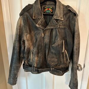LG Vintage Black Leather Performance Jacket